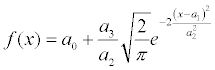 Definition of a Gaussian bell curve.